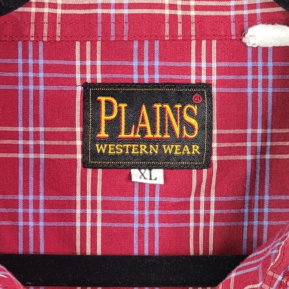 Plains Western Wear Vintage Cowboy Western Ranchwear Plaid Pearl Snap Shirt XL - Picture 9 of 11